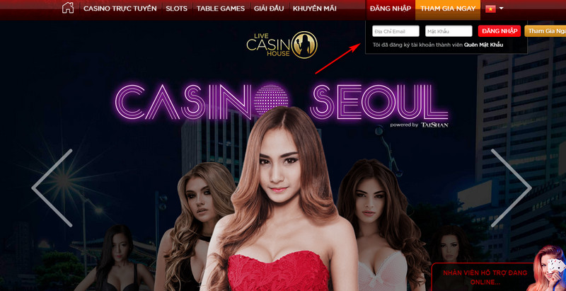 hướng dẫn đăng nhập live casino house chi tiết