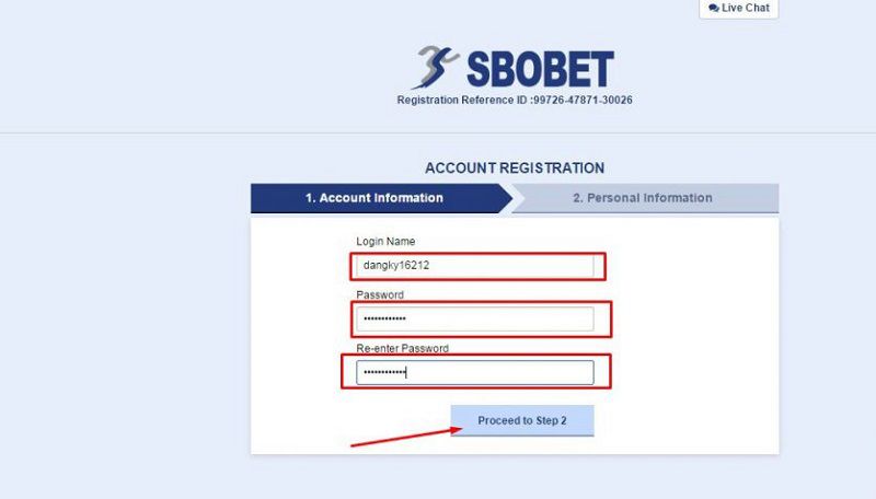hướng dẫn đăng ký tài khoản cá cược sbobet