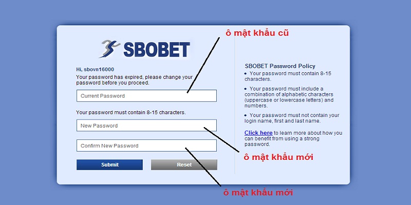 Thay đổi mật khẩu sbober