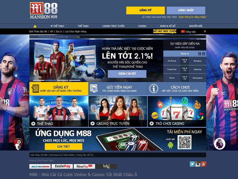 Trang web cờ bạc trực tuyến M88
