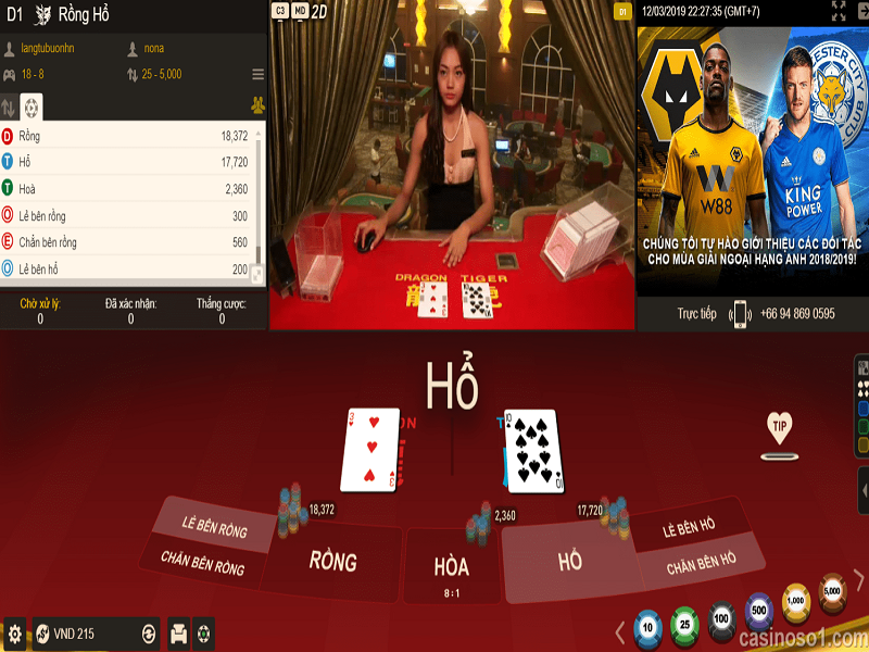 Top 3 sòng casino chơi Rồng Hổ online tốt nhất Việt Nam 2022